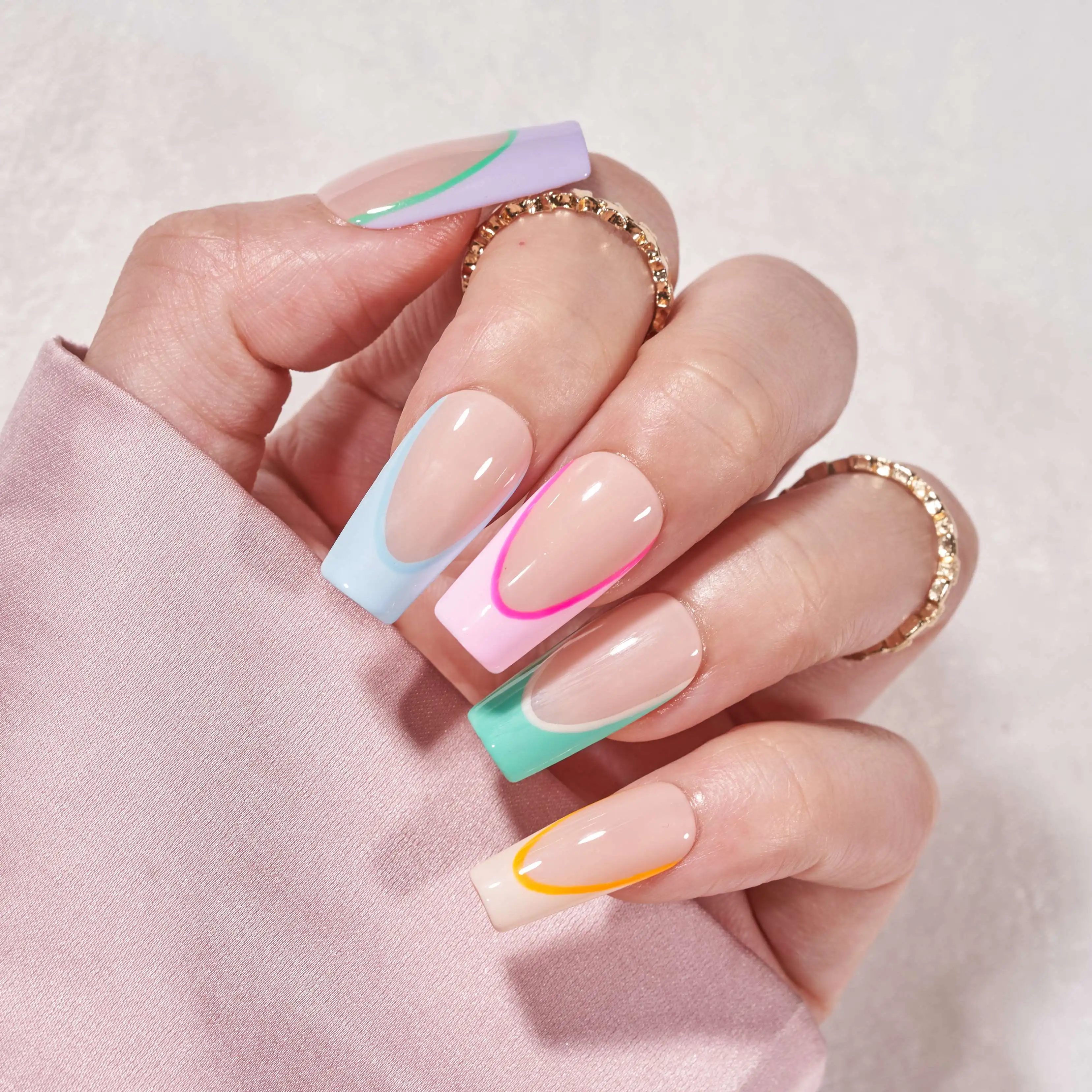 Оптовая продажа частная торговая марка гелевые накладные ногти Акриловые искусственные Типсы для ногтей прямоугольные прямые очень