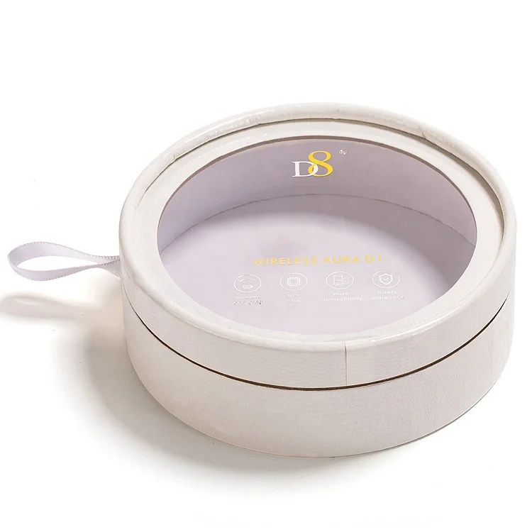 Wholesale Cardboard Round Packaging Gift Cylinder Box Electronics Paper Tube with Clear PVC Window