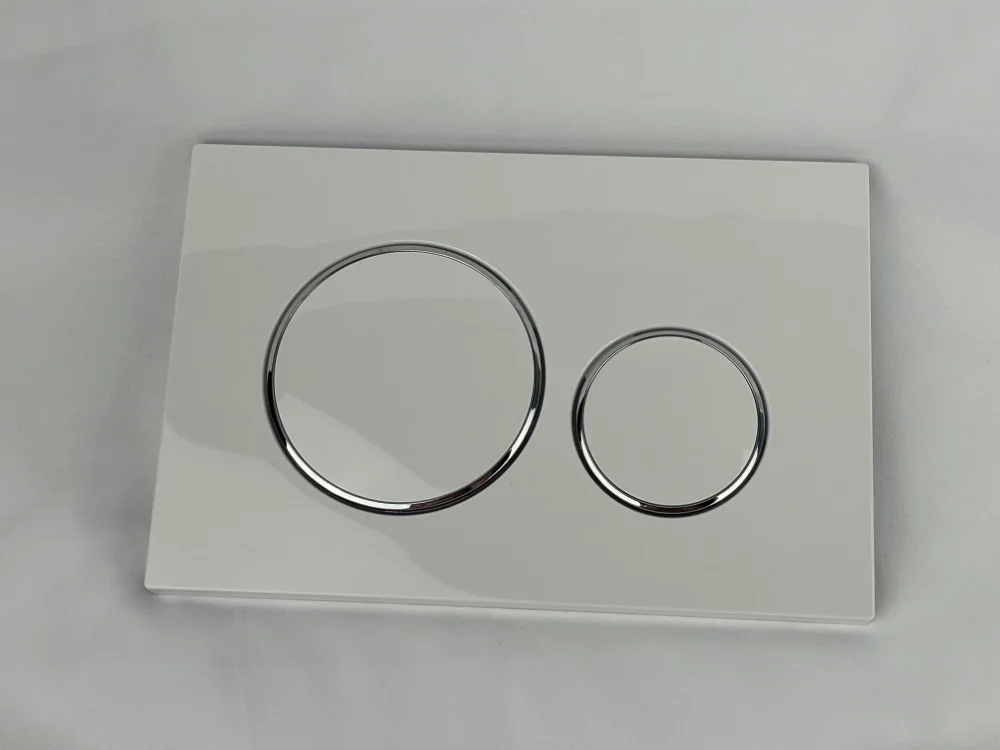 Custom chrome hidden tank and flush button board bathroom toilet flush board