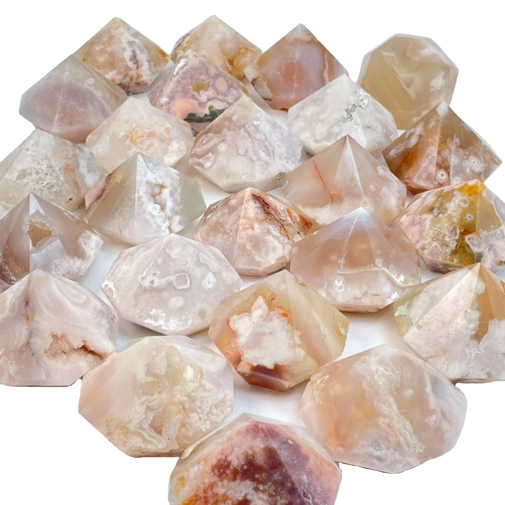 2024 Natural crystal stone raw stone cherry cherry agate diamond high-quality decoration collection