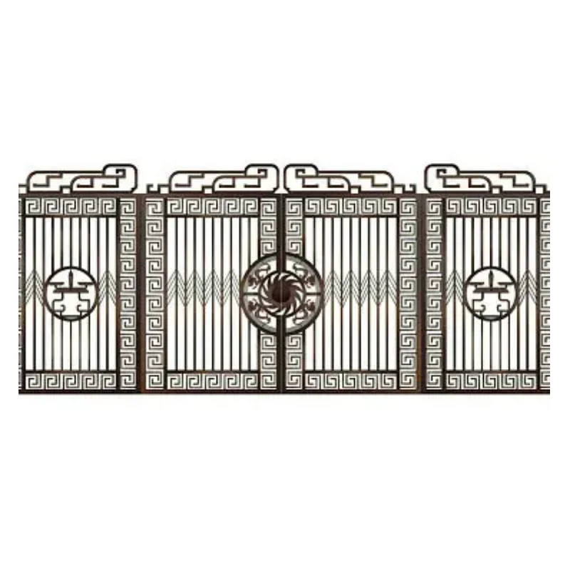 Custom Design Tree Pattern Wrought Iron Driveway Gate Double Swing Electric/Manual Open Gates
