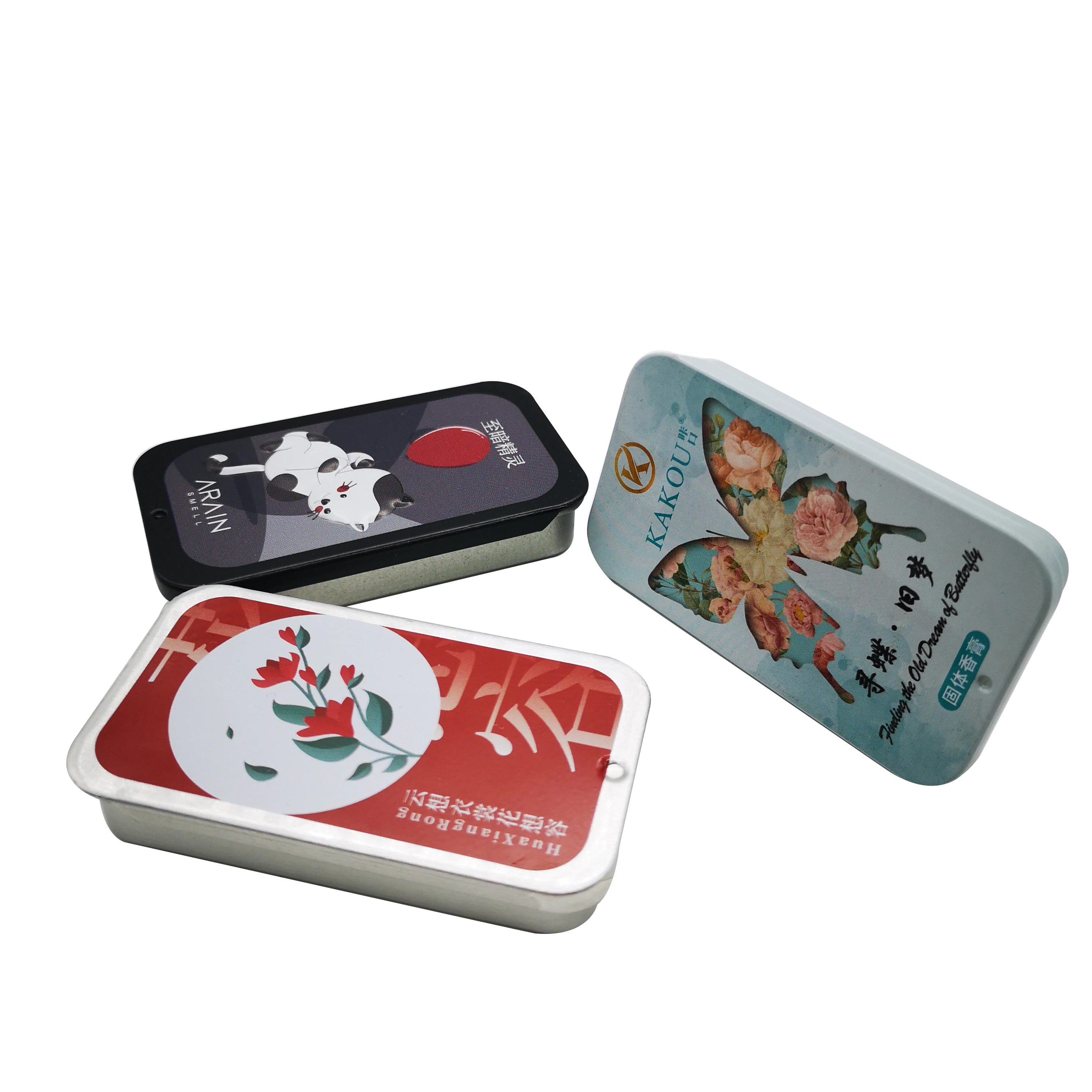 New hot selling products luxury rectangular Aluminum Tin Cans hand cream slide tin box with lid