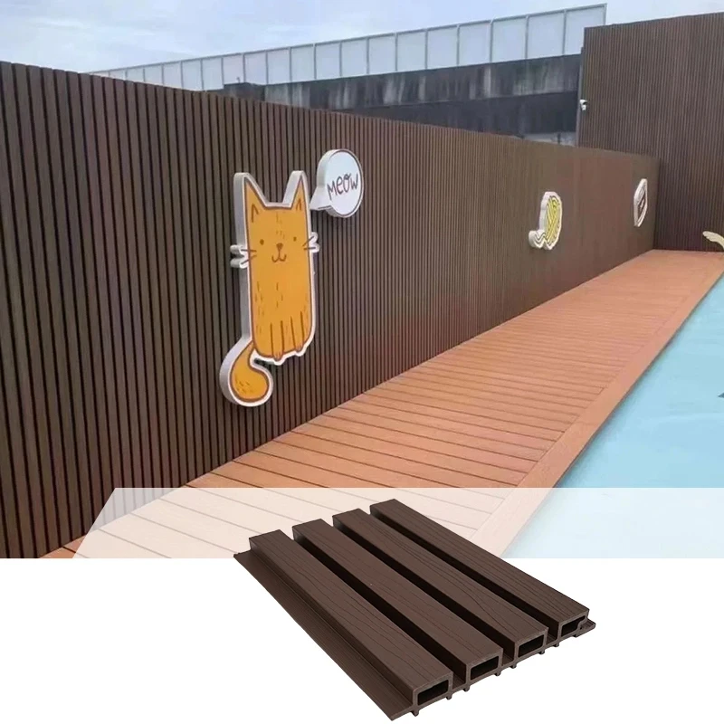 Anti-UV Eco-Friendly Co-Extrusion Wood Plastic Composite Outdoor WPC Grooved Wall Panel Cladding