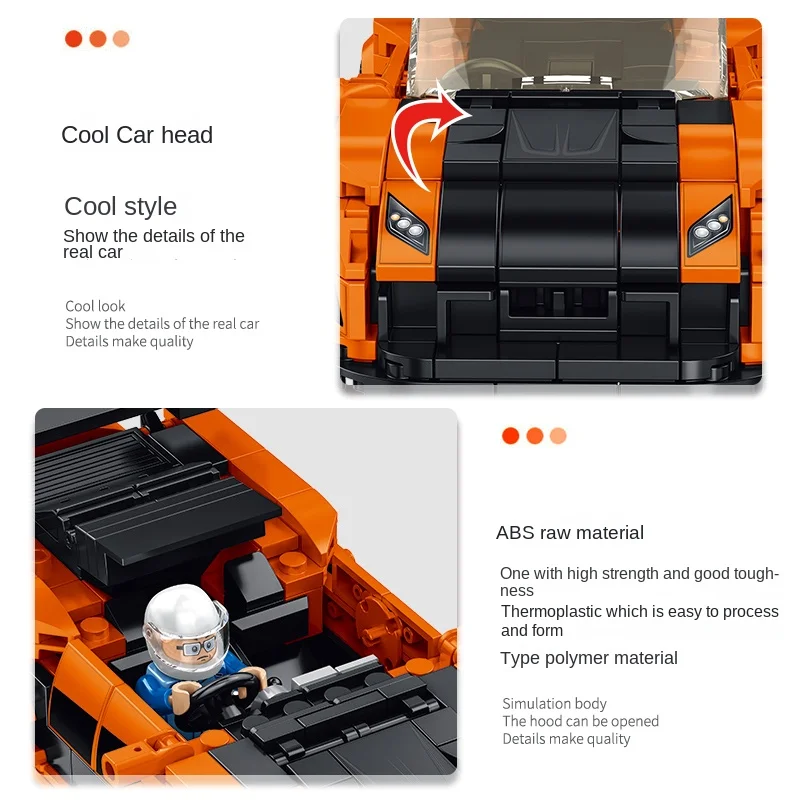 wholesale Panlos 666035 building blocks are  8-grid sports car racing model and small particles are assembled and inse