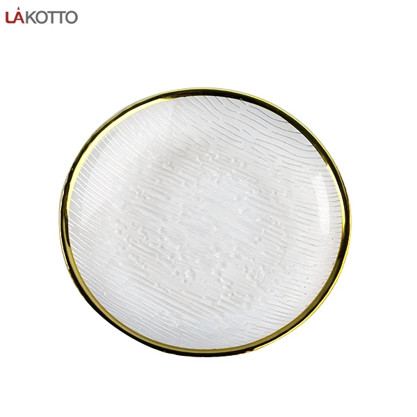 factory cheap price customized luxury dinner charger gold rim wedding glass plate