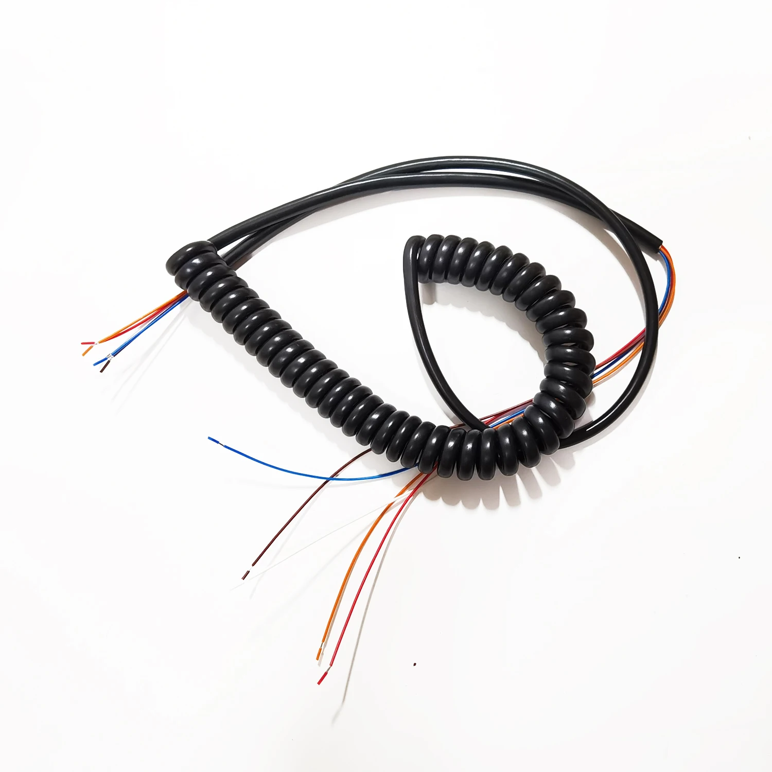 China manufacture 5-core PU spiral cable retractable coiled power cord cable