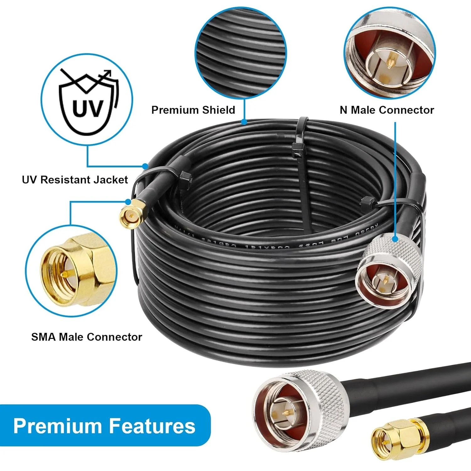 Hot selling N to SMA cable sma plug to n male rf coaxial cable rg58 cable n-male to sma male