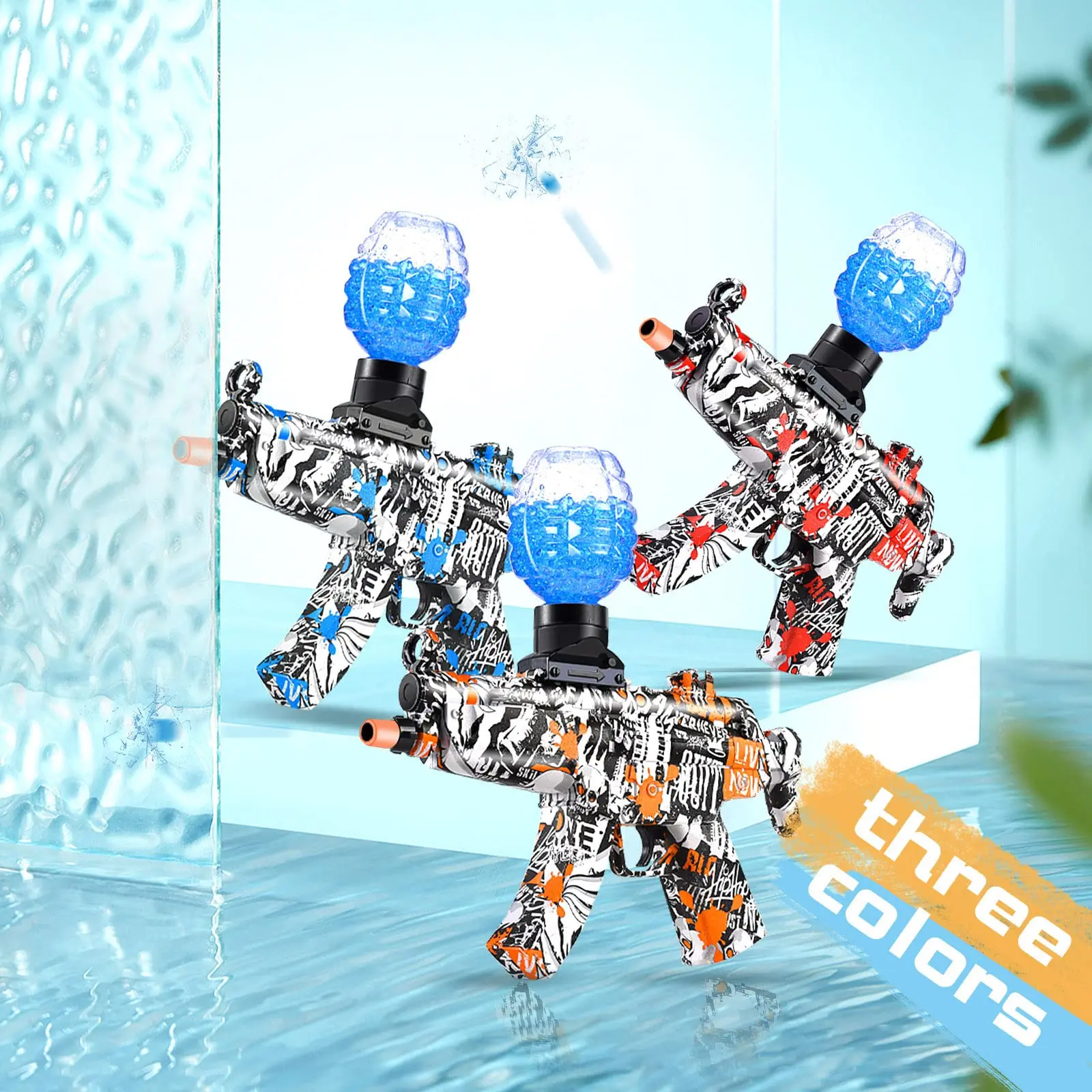 M416 Kids Rechargeable Toy Gun Graffiti Fashion Funny Gel Ball Water Bomb Splash Blasting Gun