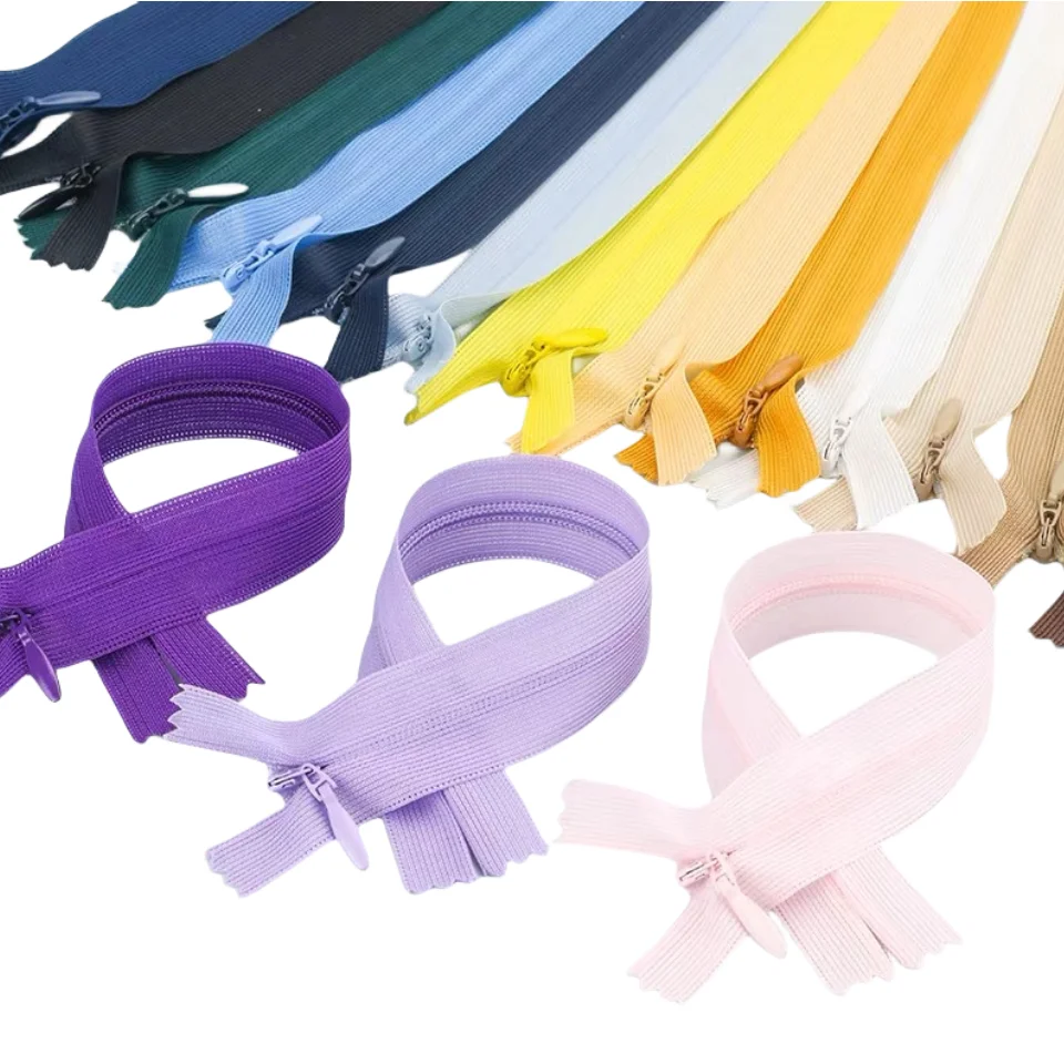 Factory Cheap Price Hidden Nylon Zippers Sewing Open End Invisible Zippers For clothing