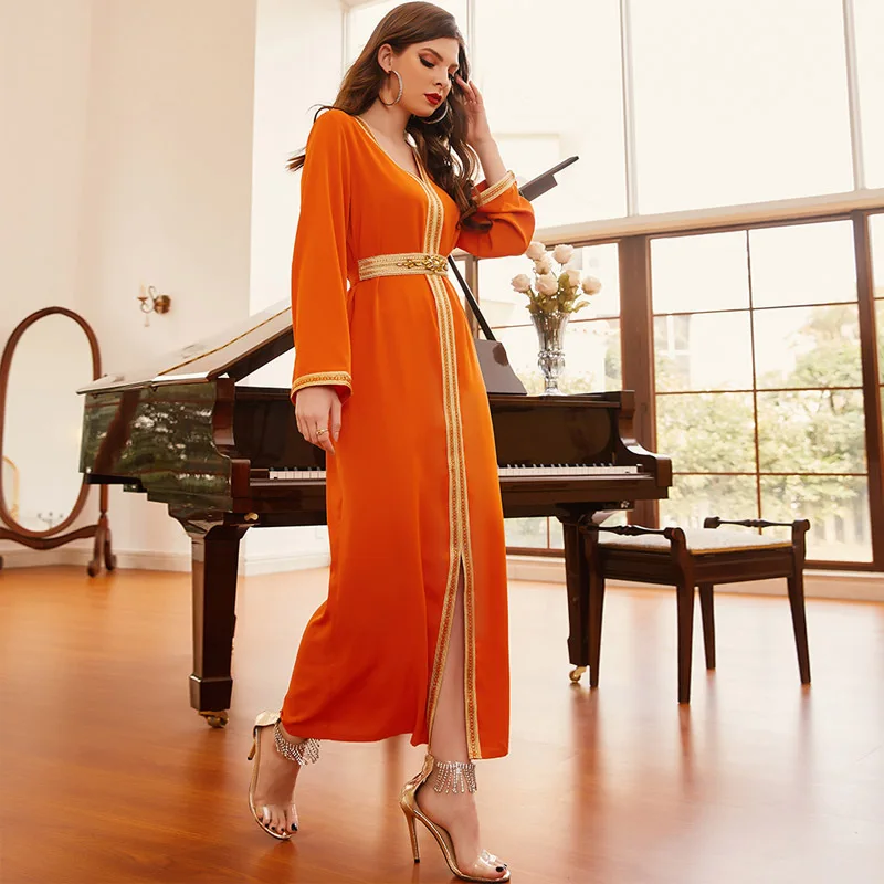 2023 Eid Muslim Modest Kimono Fashion Plus Size Dubai Dress Islamic Dress Turkish Nailed Beaded Evening Dress