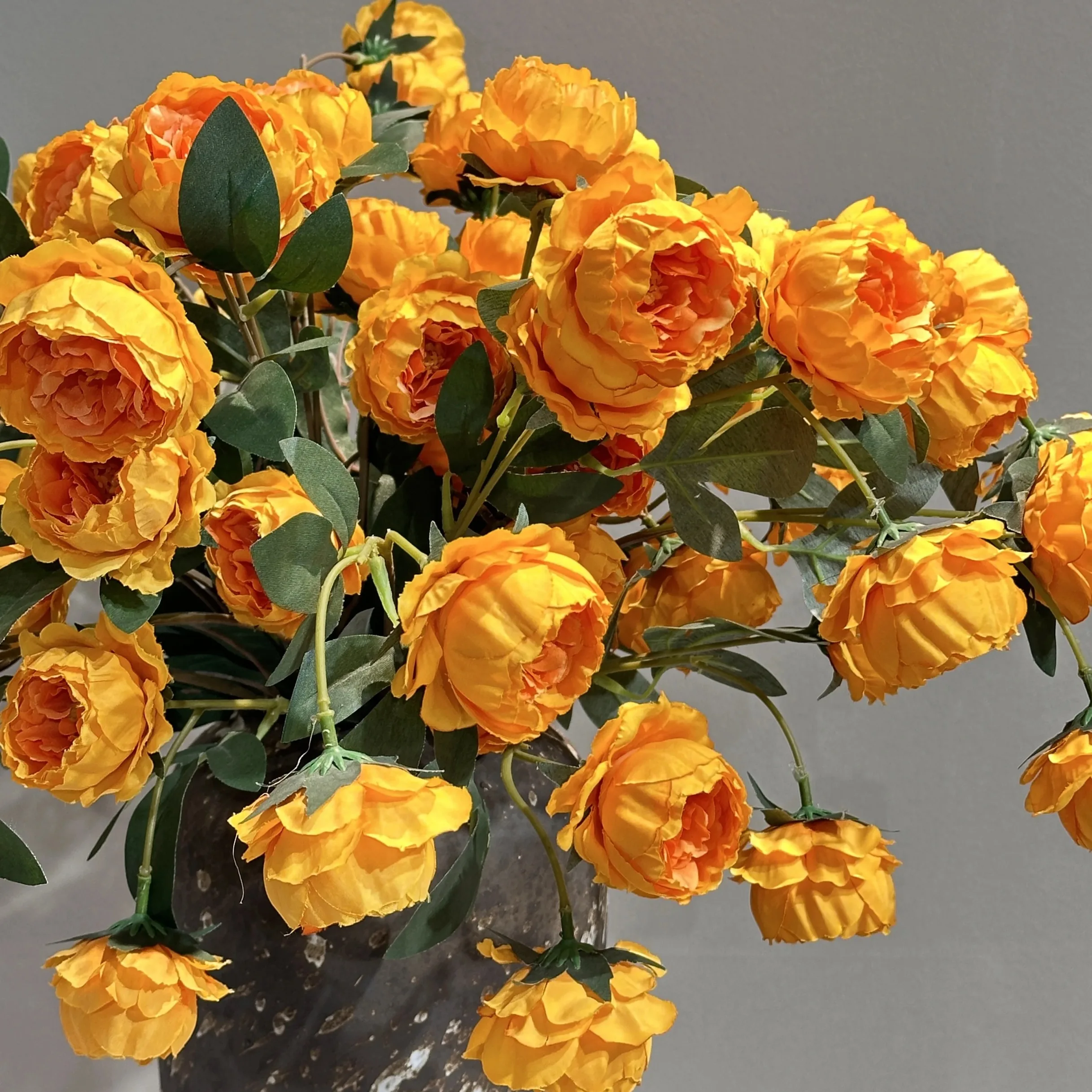 Single Long stem artificial 7 heads small peony flower bunch for wedding home decoration