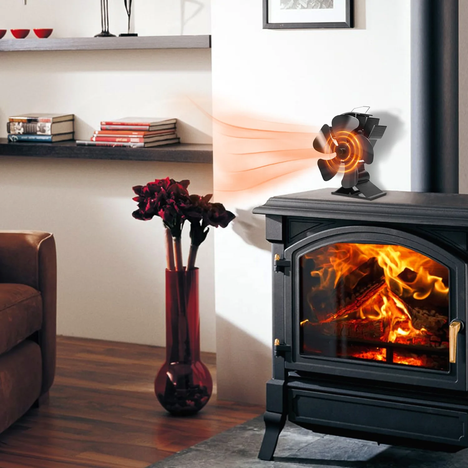 Wood Burner Ecofan Heat Powered Stove Fan For Wood/Gas/Pellet Stove