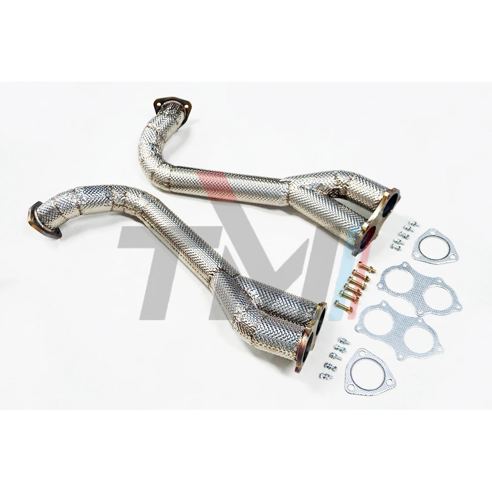 TM Performance P orsche 718 GT4 Spyder GTS 4.0L 2020+ Over Axle GPF Delete Heat Shield Downpipe