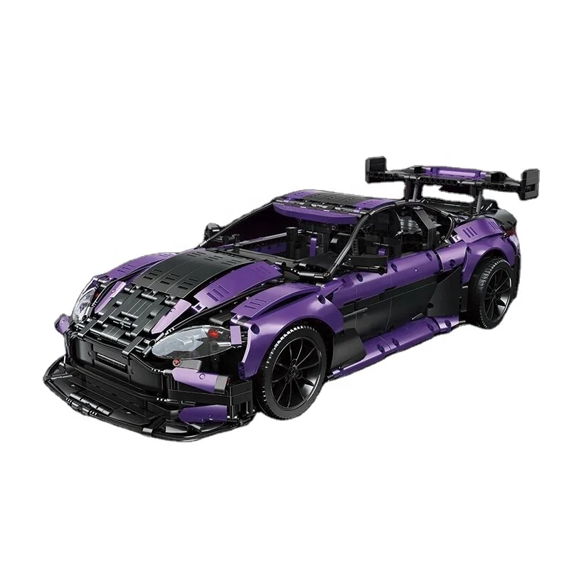 C001 3850Pcs 1:8 Purple Famous Super Sports Car MOC-8780 Vantage Building Blocks Toy Children Boy Classic Brick Gift
