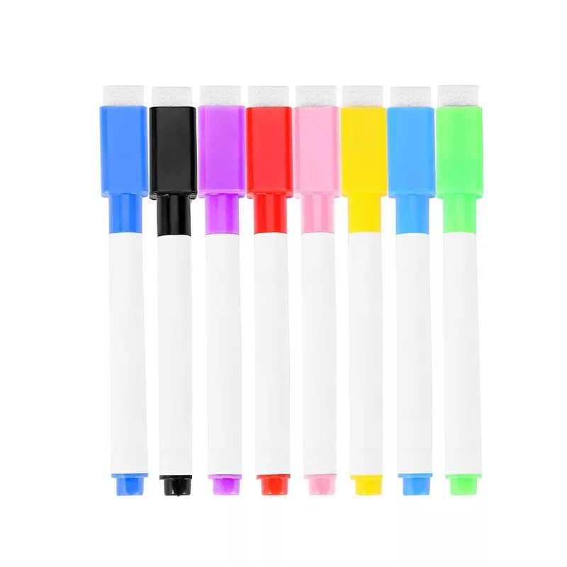 Office supply customized logo whiteboard pen dry erasable color marker pens with brush