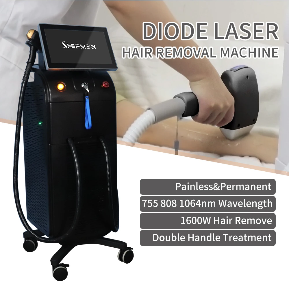 Hot sale aesthetic medicine 1600W 808nm 755nm 1064nm diode laser laser hair removal machine for permanent hair removal