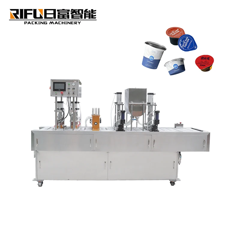 rotary yogurt cup honey spoon filling sealing machine supplier