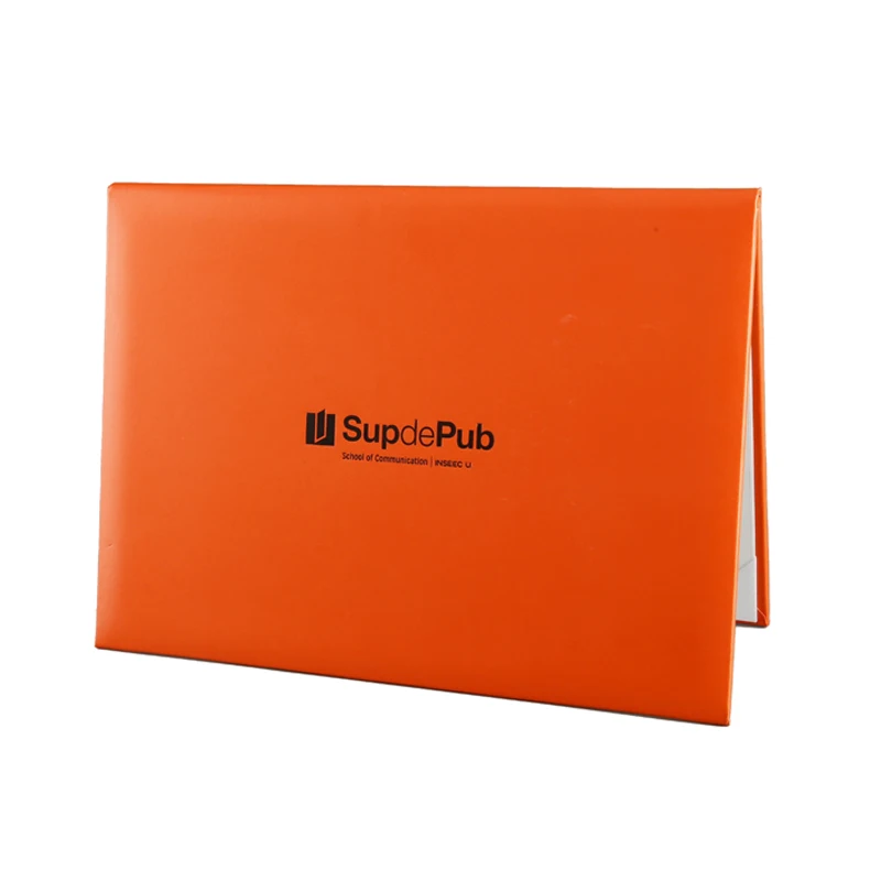 High quality a4 a5 pu leather diploma certificate file folder/certificate holder