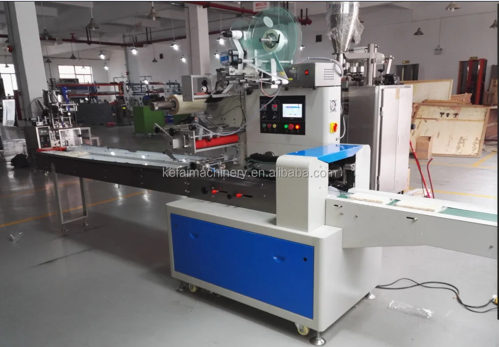 KEFAI Atomatic Horizontal Pillow Bag Wafer Bars Biscuit Cookie Flow Wrapping Packing Machine