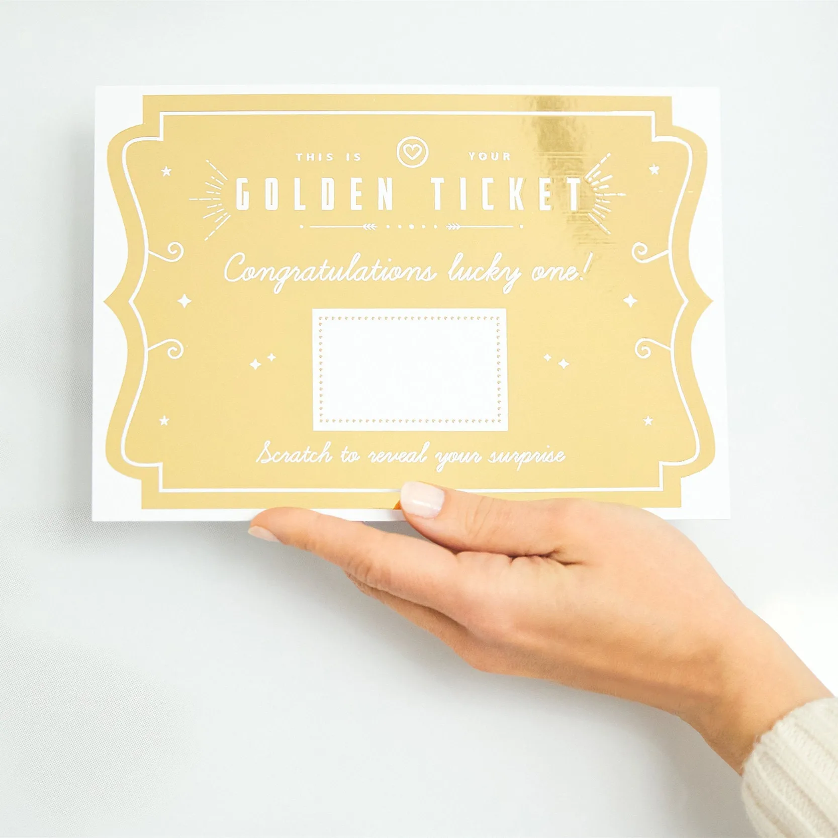 Custom Printing Gift Coupon Reveal Scratch off Card Golden Foil Ticket with Scratch off Sticker