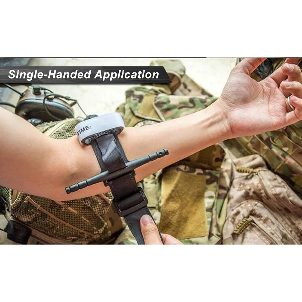 Tourniquet, 1 Pack - The Fastest, Safest, Most Effective Combat Hemostatic Control Single-Handed Application for Military