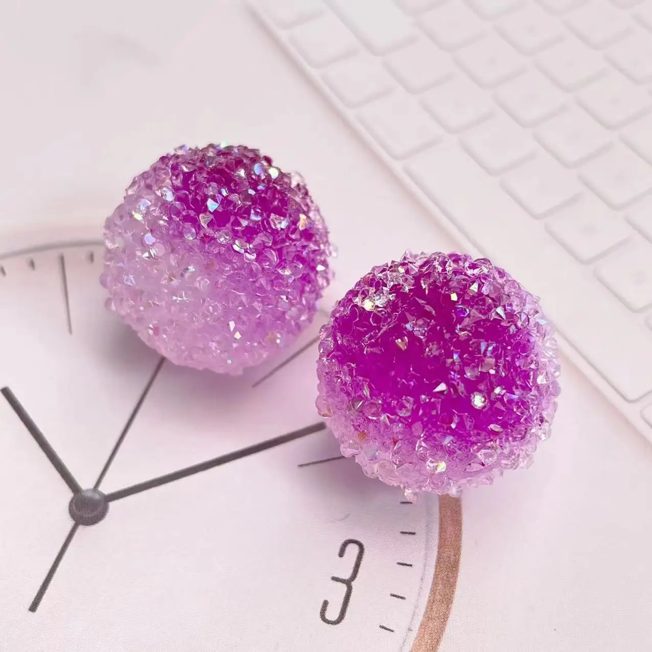 SOJI HOT 20mm Chunky Bubblegum Beads Granule Granulated Acrylic Rhinestones Gradient Sugar for Pen Making