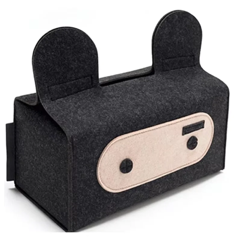 Wholesale Price Felt Facial Paper Holder Tissue Box Cover for Bathroom Vanity Countertop Bedroom Dresser Night Stand Desk