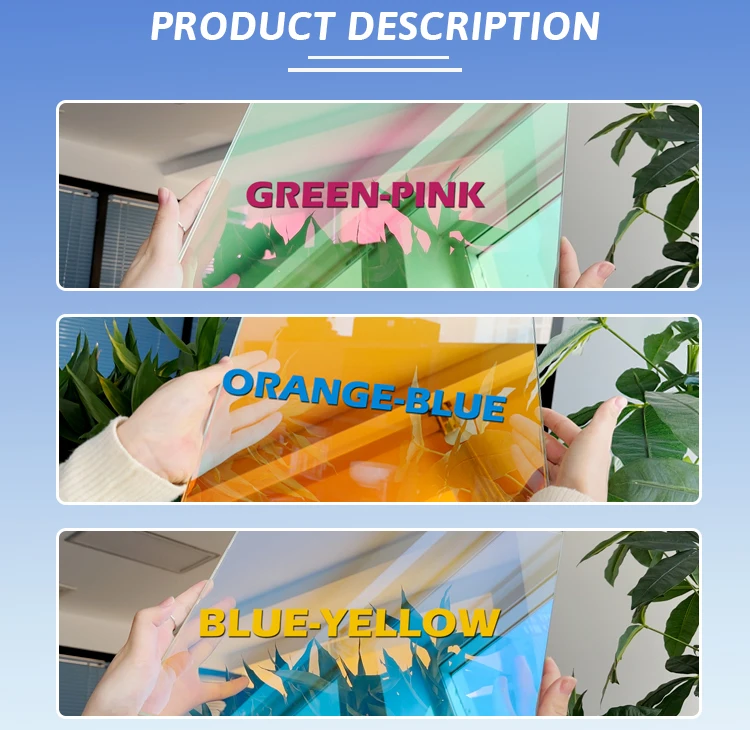 4mm 5,mm 6mm dichroic glass colorful decorative glass manufacturer