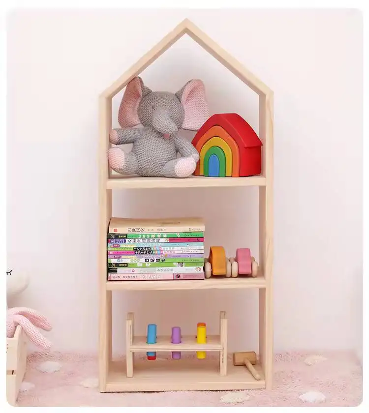 Factory Wholesale Kindergarten Furniture Wood Child Rack Kid Toy Cabinet Storage