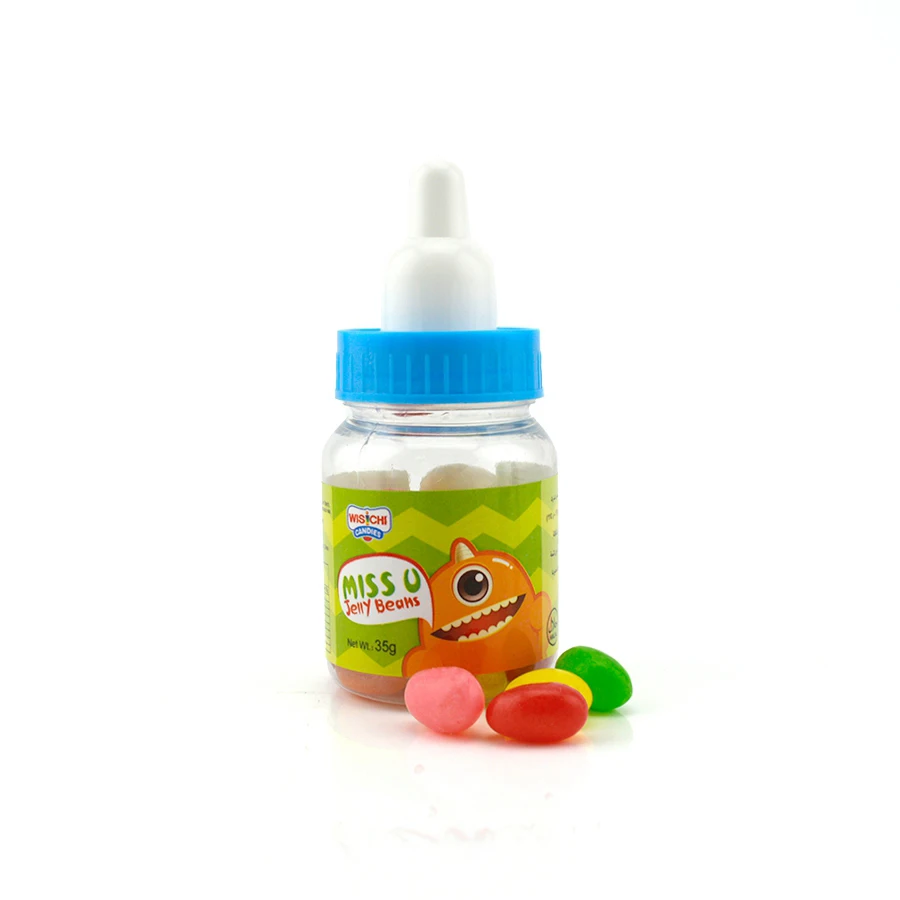 Nipple bottle packed jelly bean candy assorted color fruity flavor jelly bean candy
