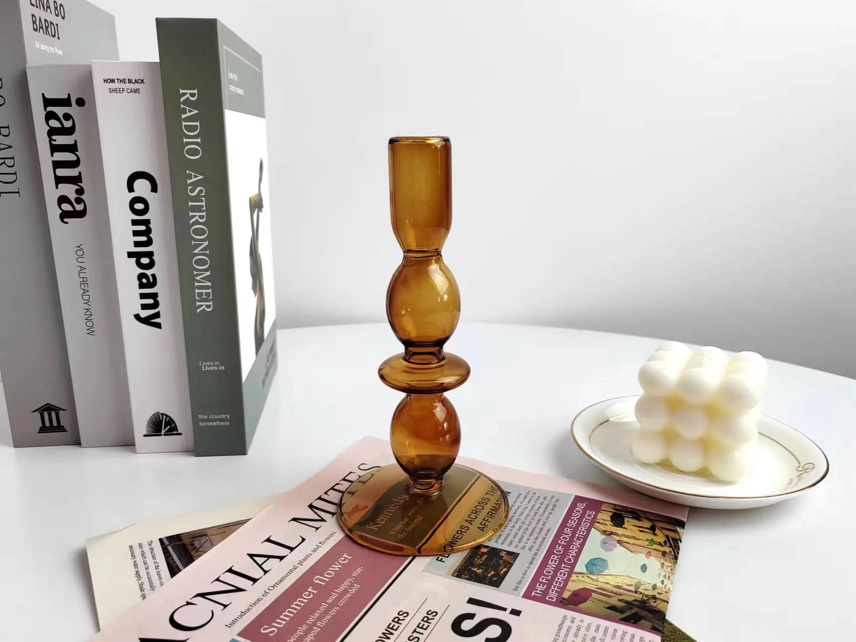 New Arrivals Wholesale Colorful Glass Candlesticks Candle Holders For Candle Making Glass Candle Container