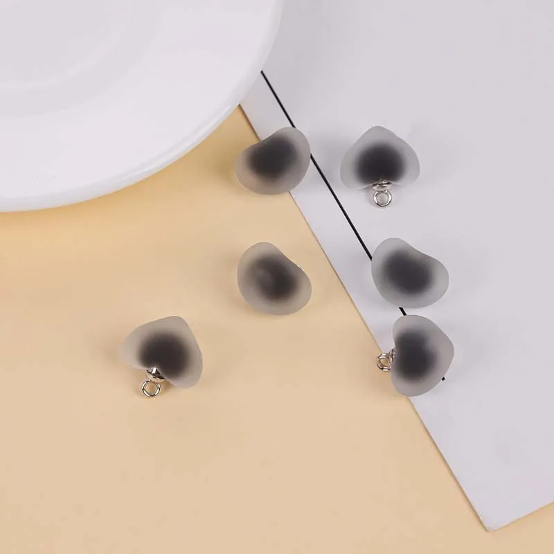 Frosted acrylic peach heart jelly beads earrings charms ring diy jewelry findings handmade keychain accessories headrope pendant