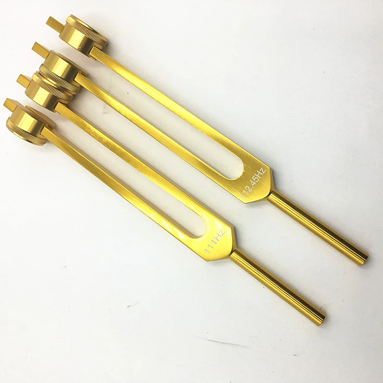 
Aluminum 111HZ Golden Vibration Sound Therapy Healing Chakra Tuning Fork Set With Hammer 