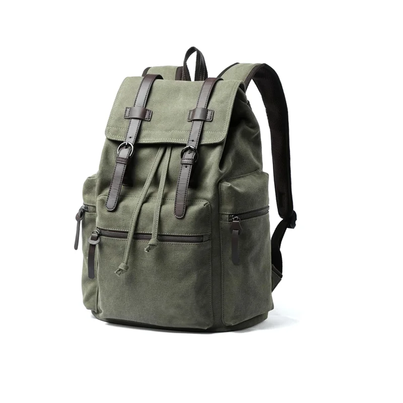 Винтажный холщовый рюкзак для мужчин ноутбука в стиле ретро Повседневная походная дорожная сумка