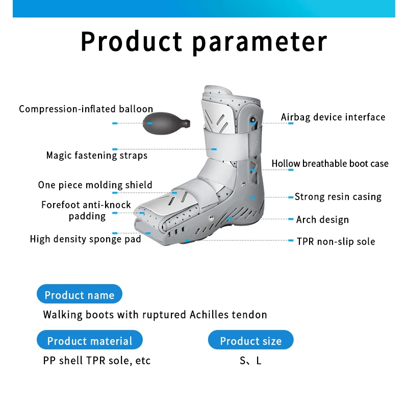 Walking Boots for Achilles Tendon Rupture Protective and Rehabilitation Therapy Supplies