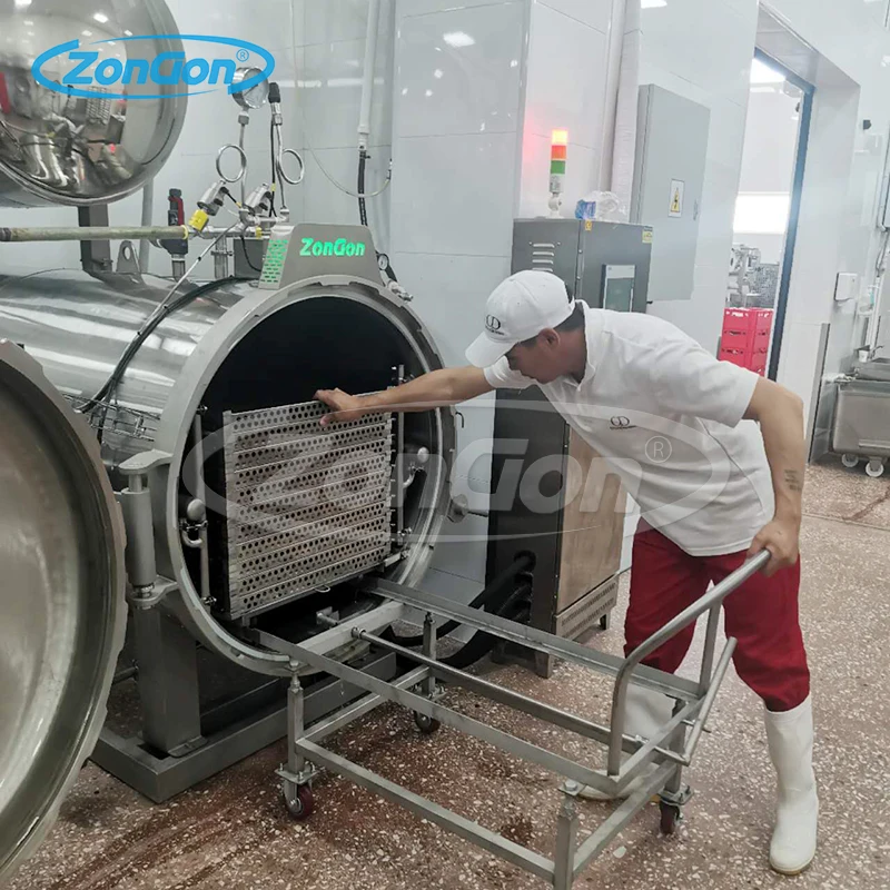 High pressure autoclave food steam sterilization bottle retort production sterilizers line