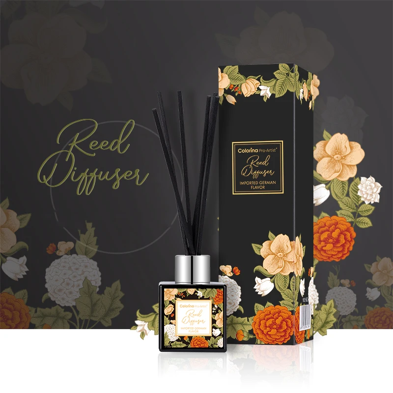 Wholesale Mini private label flower home reed diffuser with rattan sticks in bottle glass