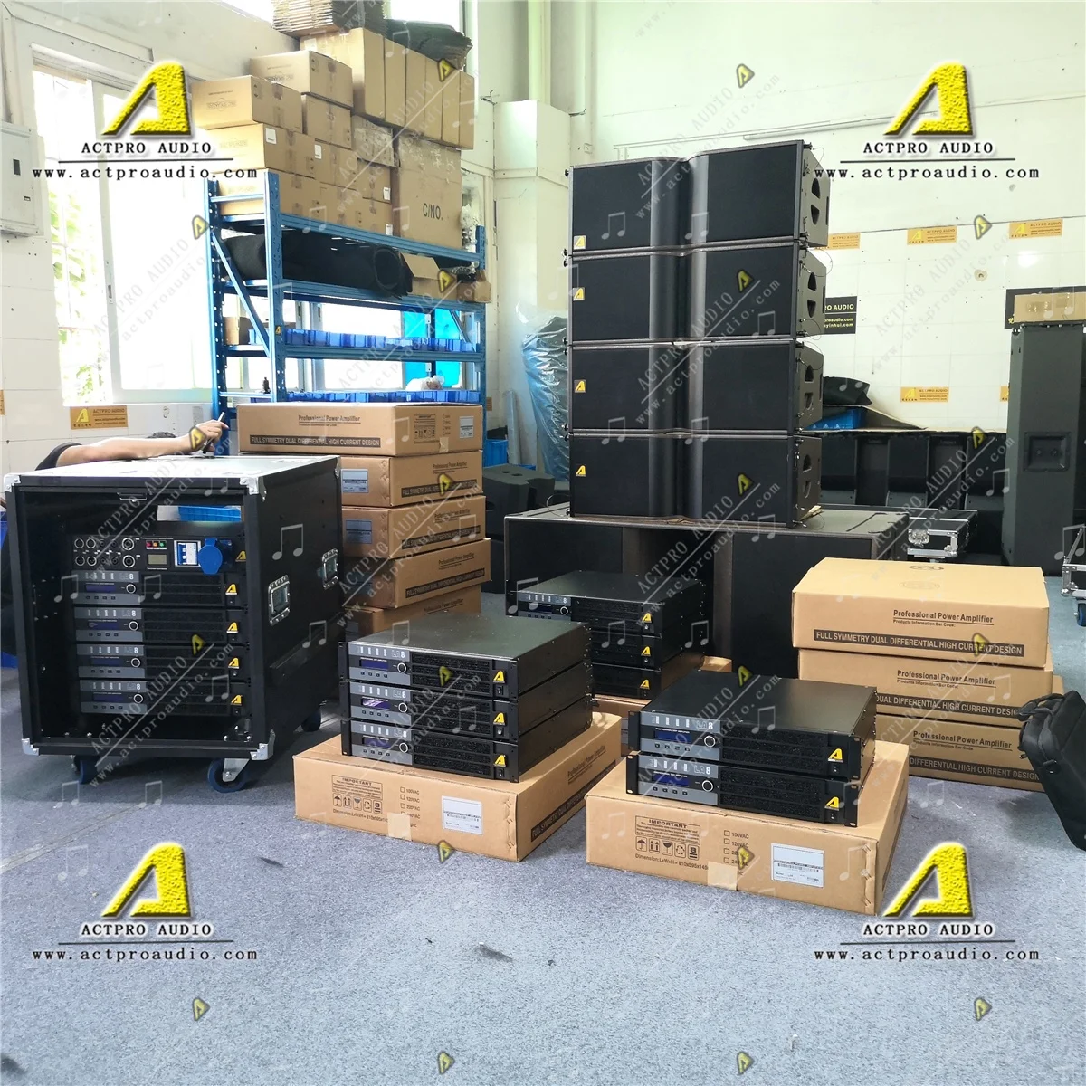 LA8 AMP Rack  4 Channel 1500W LA8 Amplifier KR208+SB18+LA8 RAK