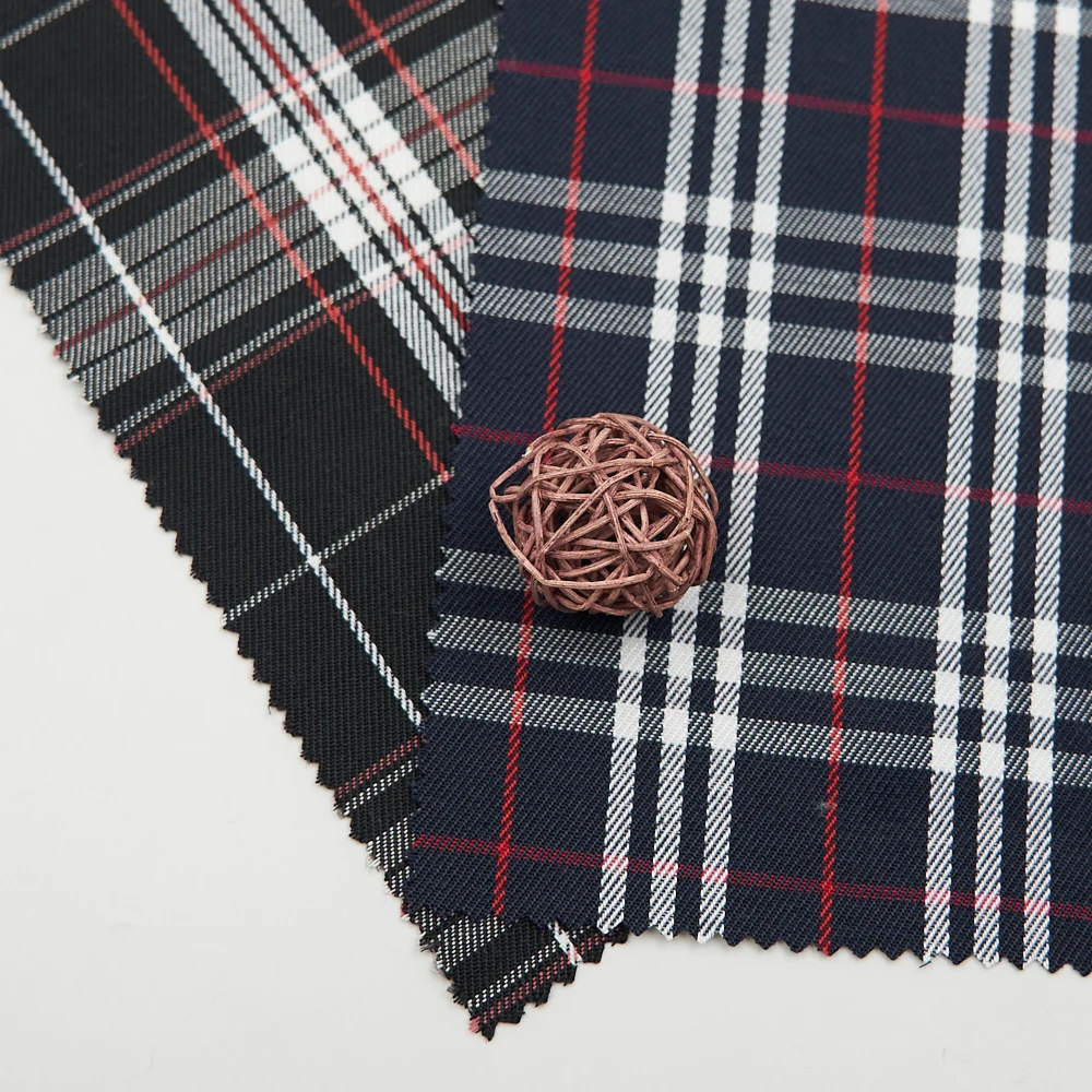 Hot selling new designs polyester cotton tartan yarn dyed classic big plaid fabric for school uniform