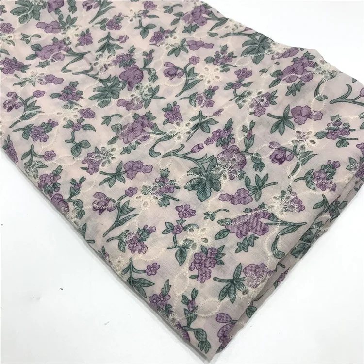 Elegant Design Cotton Lace Dresses Yellow floral Embroidered Textile Cotton Dry Lace Embroidery Cotton Swiss Voile Lace Fabric