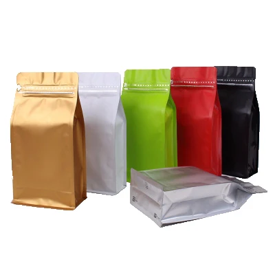 Cheap RTS Colorful Red Blue Green White Black Coffee Bag With Valve