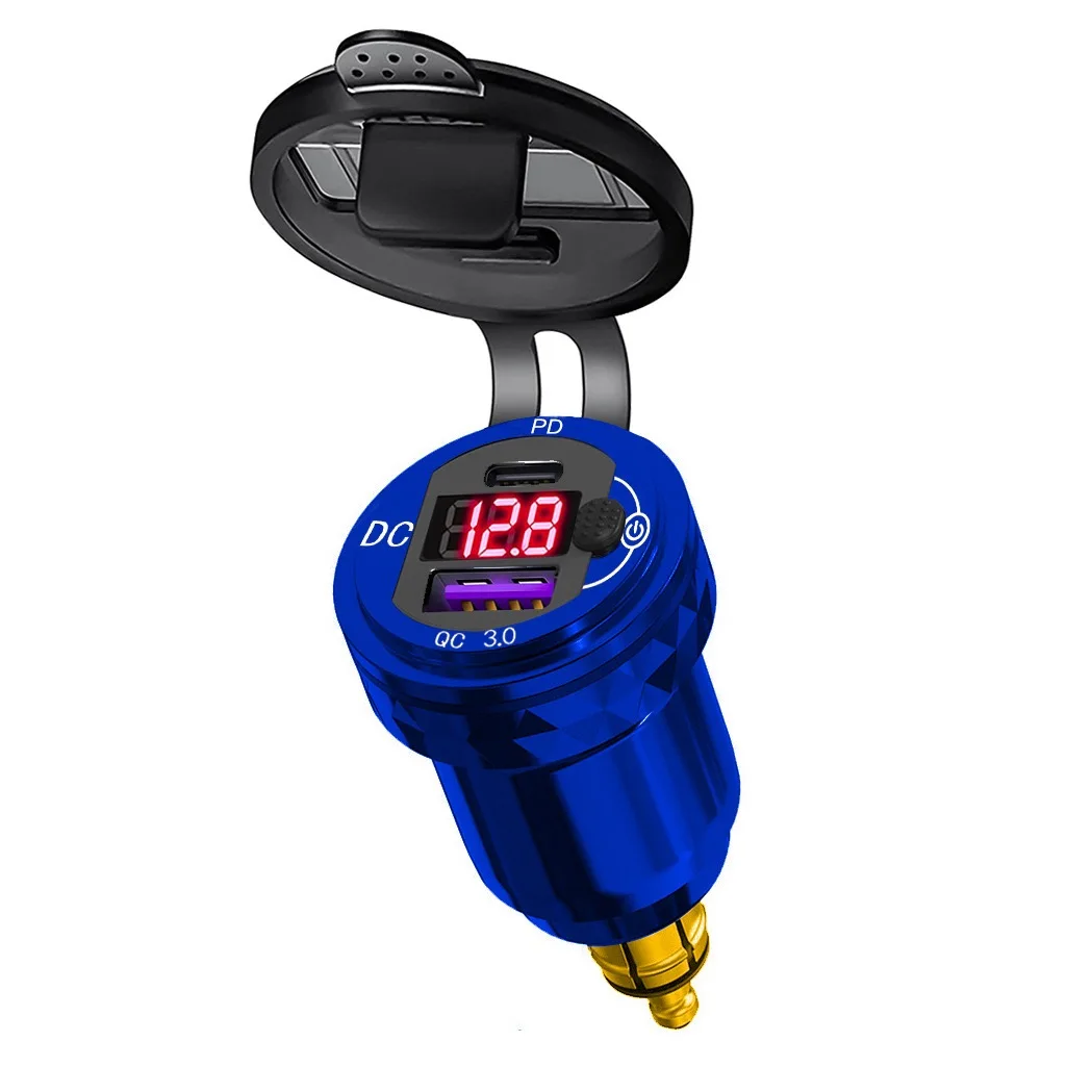 Power Adapter Hella DIN Plug Socket Universal Waterproof 30W QC3.0 USB Type C PD Fast Charger for BMW Ducati Triumph Motorcycle