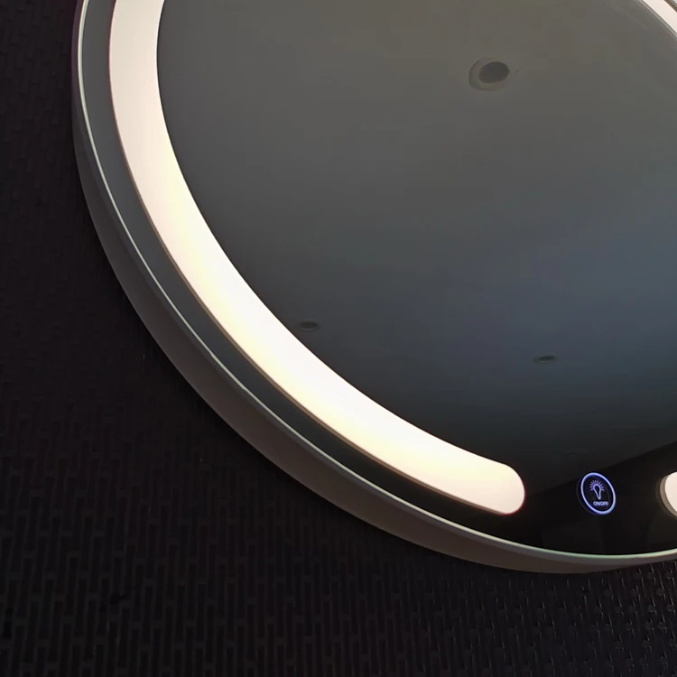 Hotel high quality Touch sensor dimmer defogger CCT 3 lights changeable Bathroom Round Wall Mirror