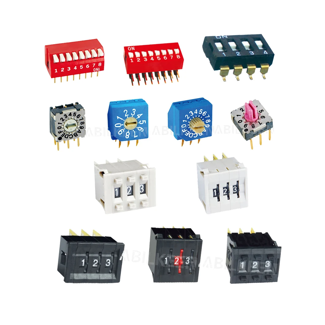 Digital coded switch Time relay with digital keys White DIP coded switch