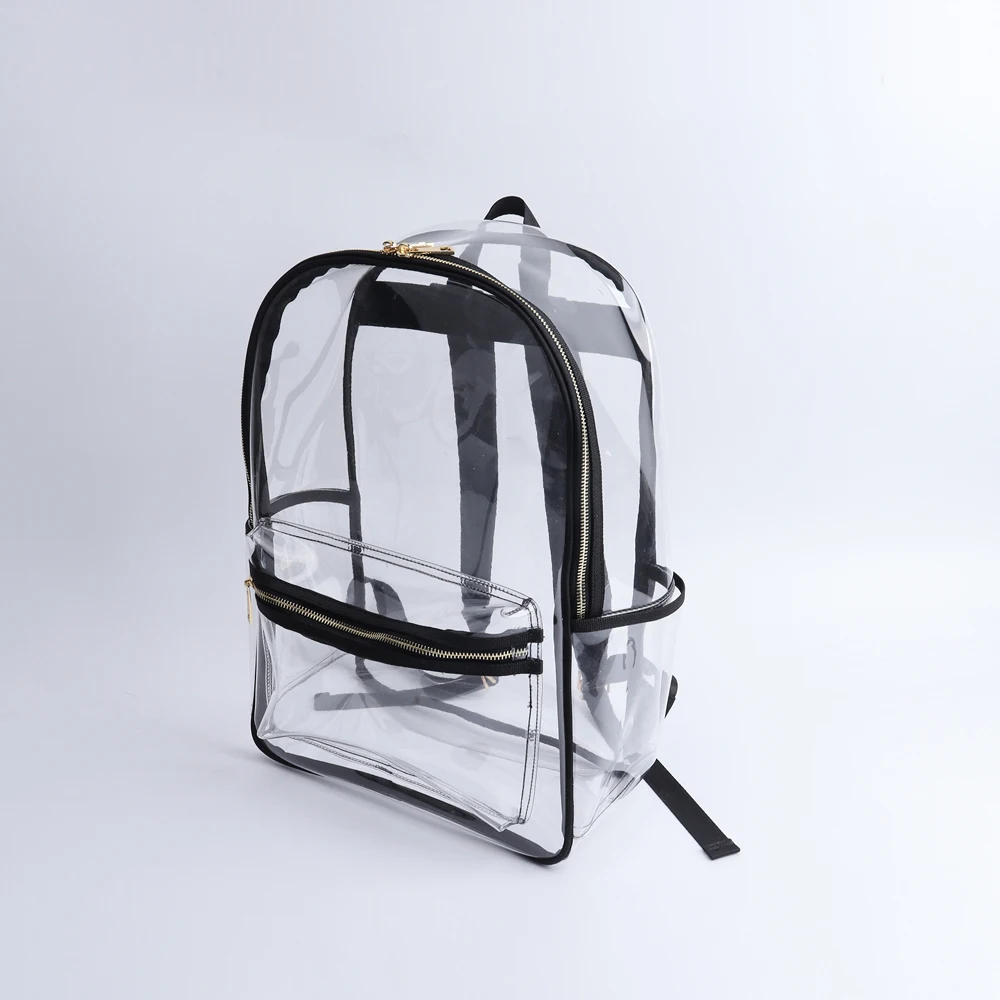 Heavy PVC Transparent Book Bag Reinforced Straps Clear Stadium School Teenager Back Pack Children Back To School Backpack Bag
