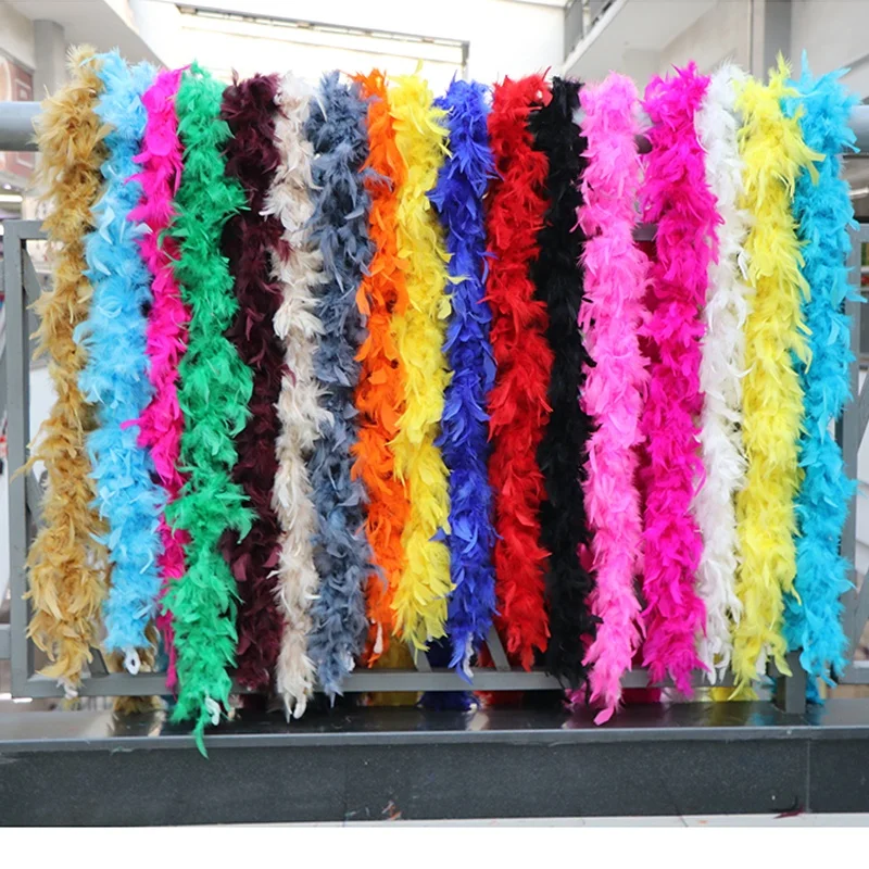 Dyed feather boa Cheap Turkey Feather Chandelle Feathers Boa for Party Carnival Celebration Festival Decoration