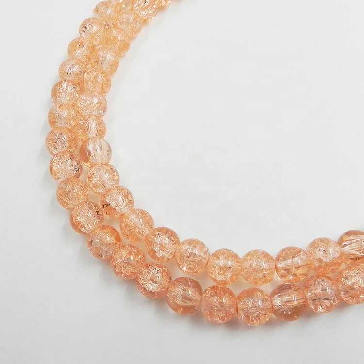 Wholesale Mixed Color Chinese Cracked Glass Crystal Beads Loose 6mm 8mm 10mm Crackle Beads for Jewelry Making with Custom Hole
