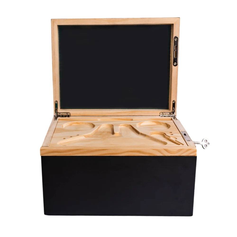 wood stash box with rolling tray storage boxes Bamboo wood cigarette case black box with tray