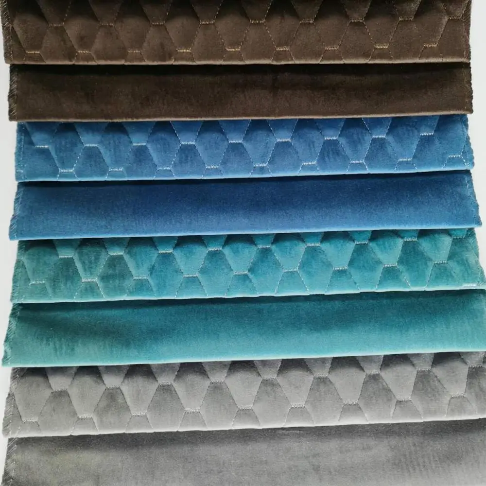 Quilt Fabric Velvet Sofa Cover Design for Home Textile Upholstery Velour Fabric 100% Polyester Plain Knitted DTY Roll Packing