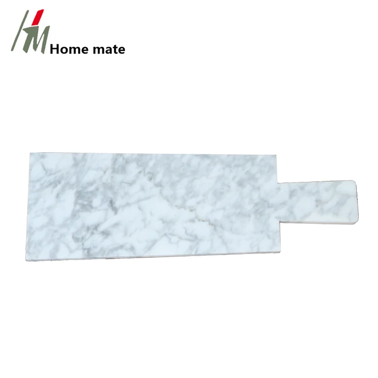 Personalized Marble Cheese Board Versatile White Marble Server Plate With Handle